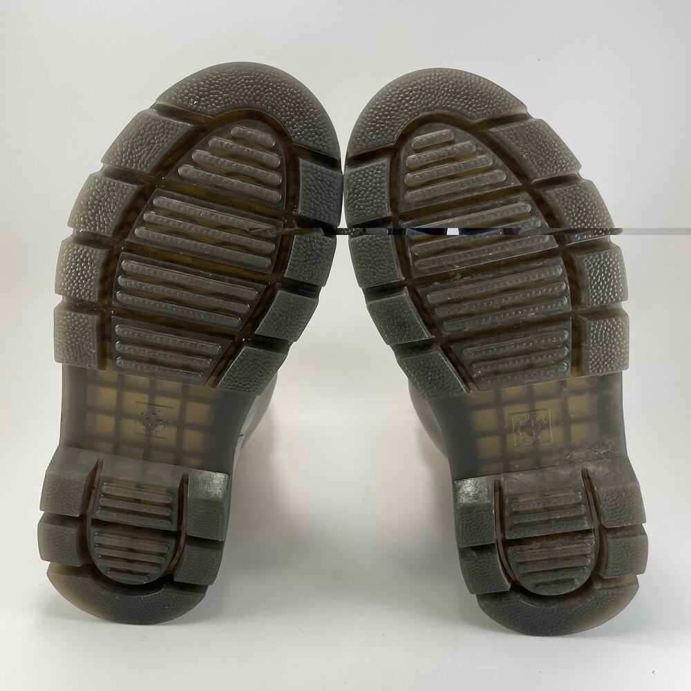 Dr. Martens Doc W FL Combs Faux Fur Combat Boots Womens Size 8 Gray Leather - Picture 7 of 11